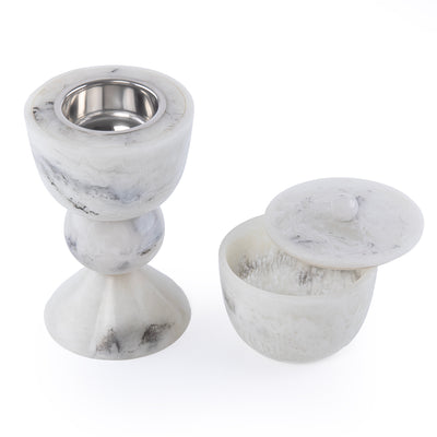 Elegant Resin Mabkhar Set of 2 pcs - Black&white