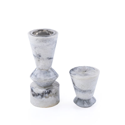 Elegant Resin Mabkhar Set of 2 pcs - Black&white