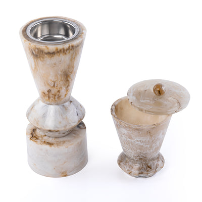 Elegant Resin Mabkhar Set of 2 pcs - Beige