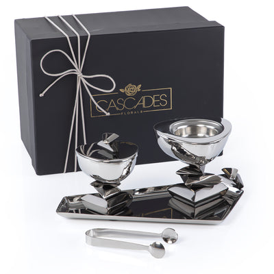 Luxury Metal Mabkhar Set of 4 pcs with Gift Box - Silver