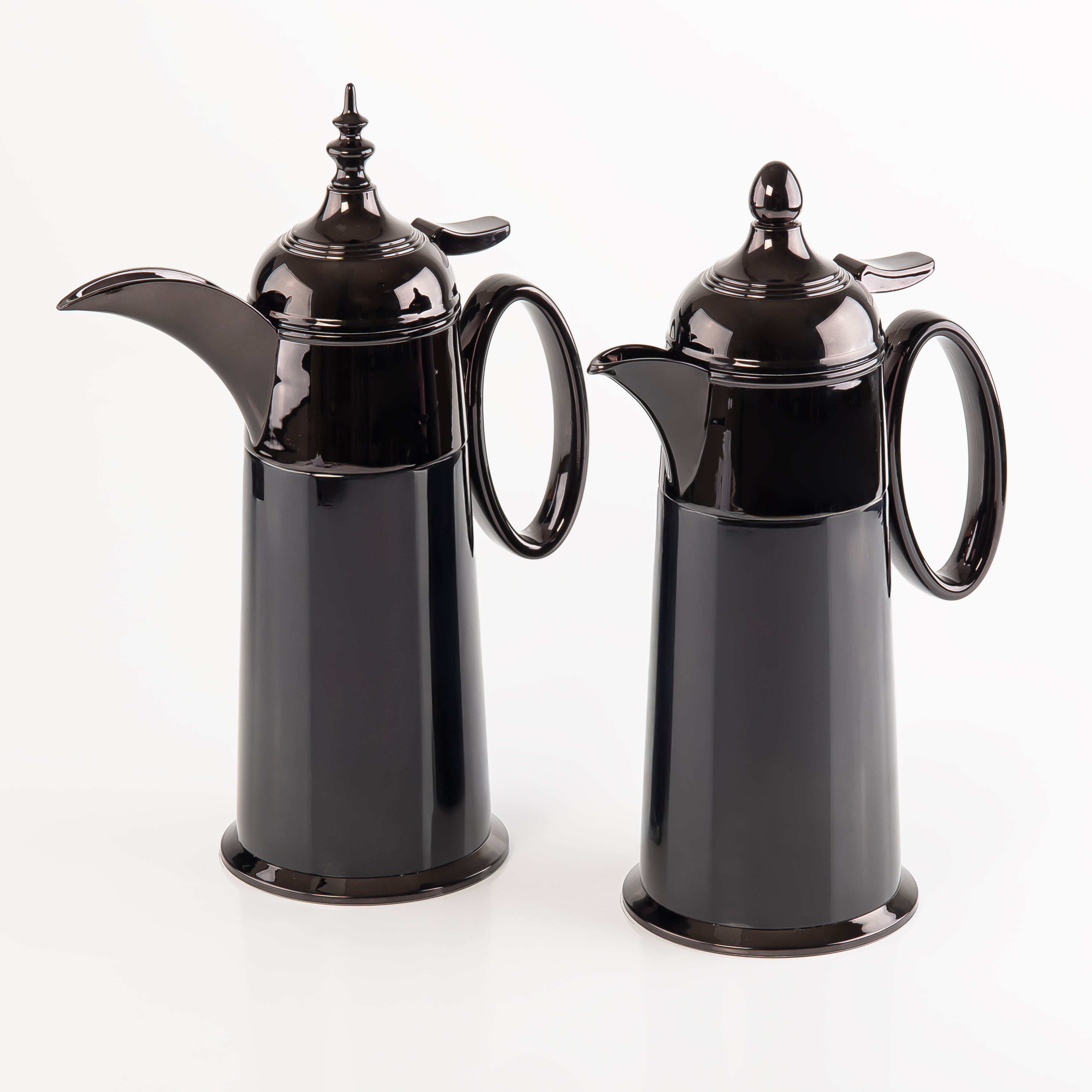 Elegant Set of 2 Stainless Steel 0.8 liter Thermos Flask With Gift Box - Black