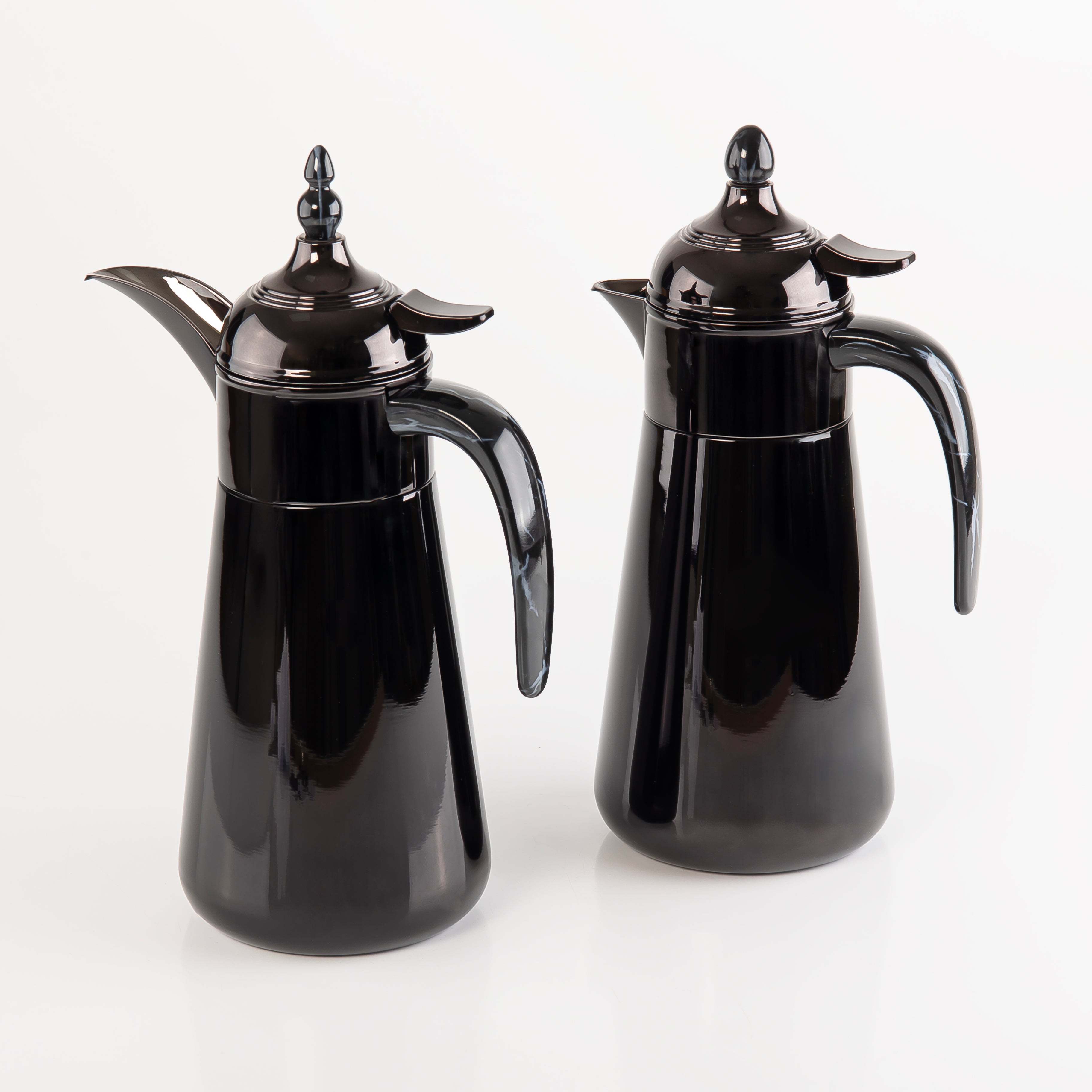 Elegant Set Of 2 Stainless Steel 1 liter Thermos Flask With Gift Box - Black