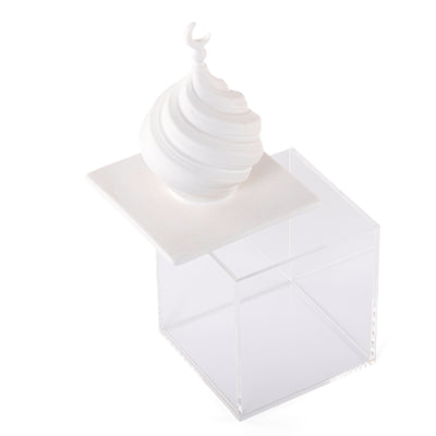 صندوق مربع من الخزف مع غطاء - أبيض