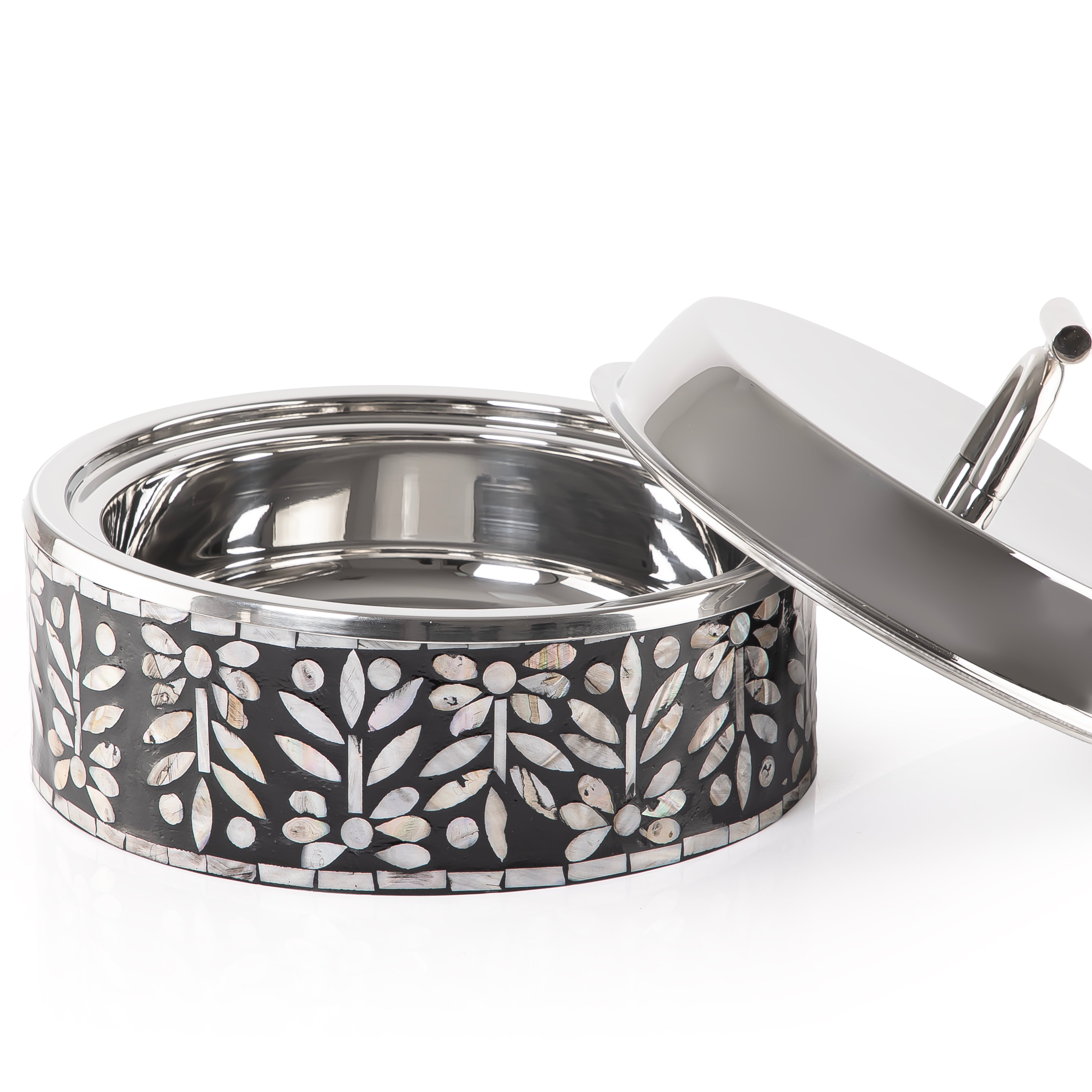 حافظ حرارة الطعام من الصدف و الإستانلس ستيل حجم وسط - أسود