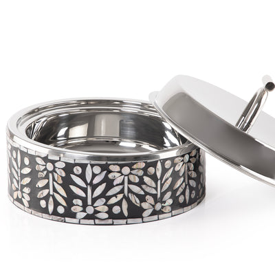 حافظ حرارة الطعام من الصدف و الإستانلس ستيل حجم وسط - أسود