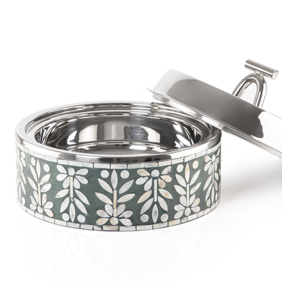 حافظ حرارة الطعام من الصدف و الإستانلس ستيل حجم وسط - أخضر