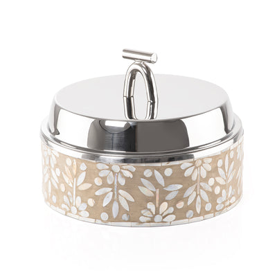 حافظ حرارة الطعام من الصدف و الإستانلس ستيل حجم وسط - بيج