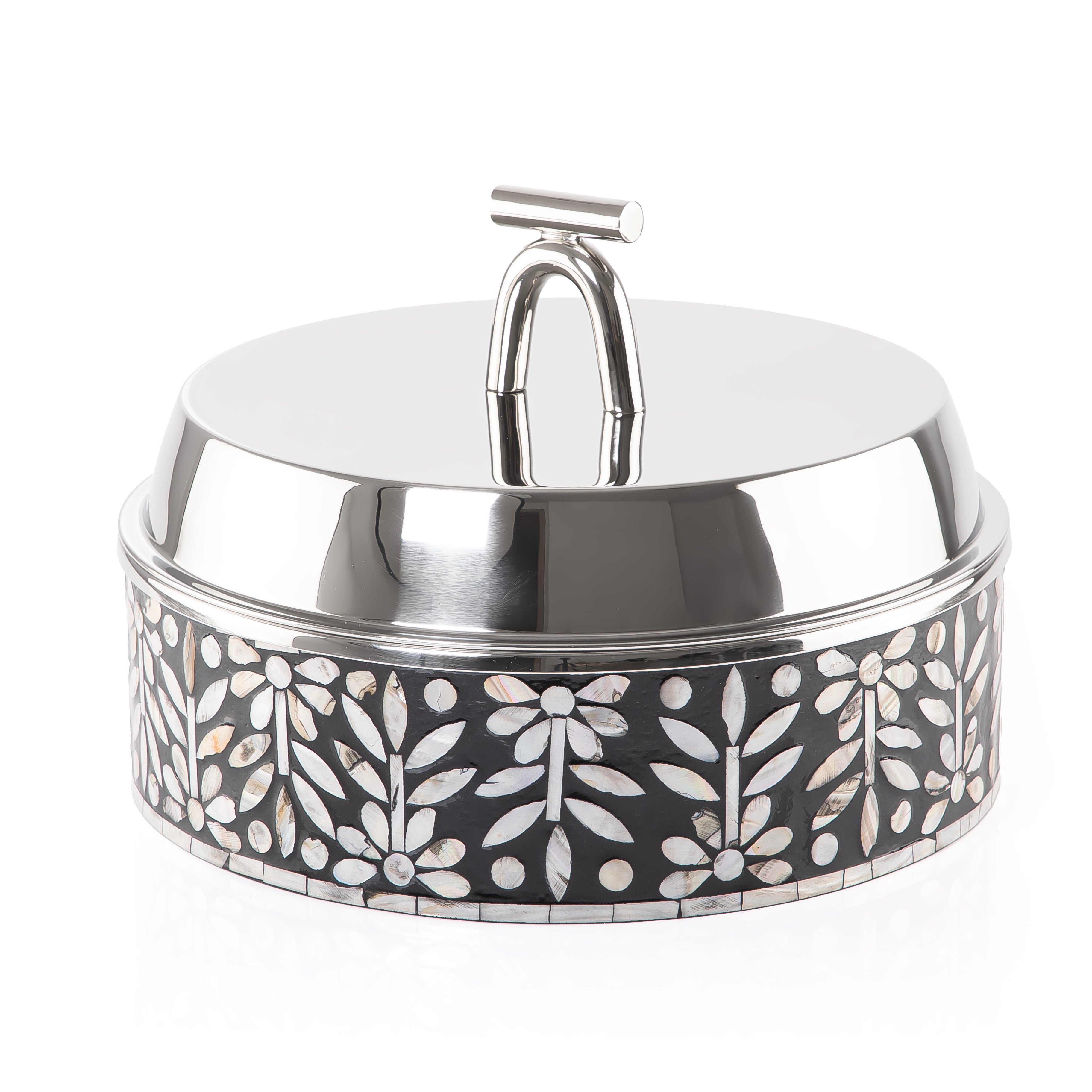 حافظ حرارة الطعام من الصدف و الإستانلس ستيل حجم كبير - أسود