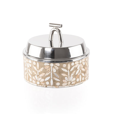 حافظ حرارة الطعام من الصدف و الإستانلس ستيل حجم صغير - بيج