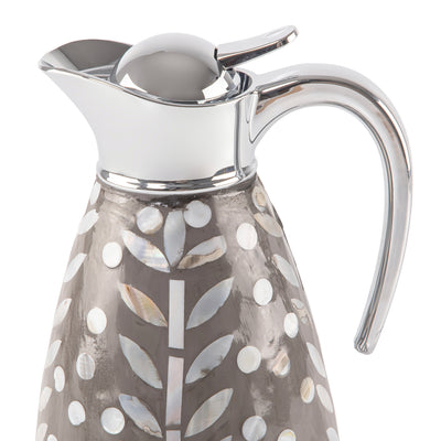 ترمس من الصدف سعة 1.5 لتر حافظ للحرارة - رمادي