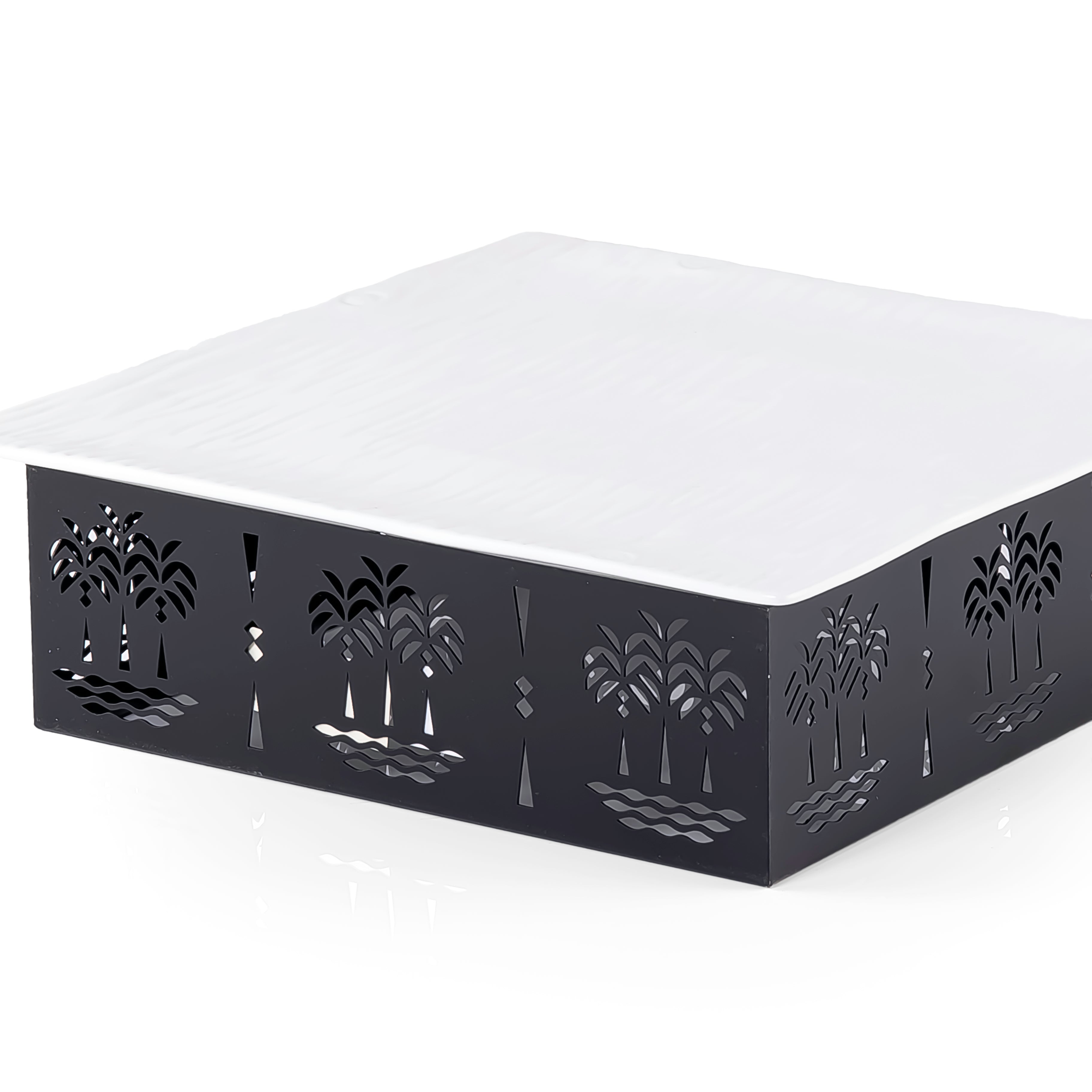 طبق سيراميك مستطيل حجم وسط - أسود