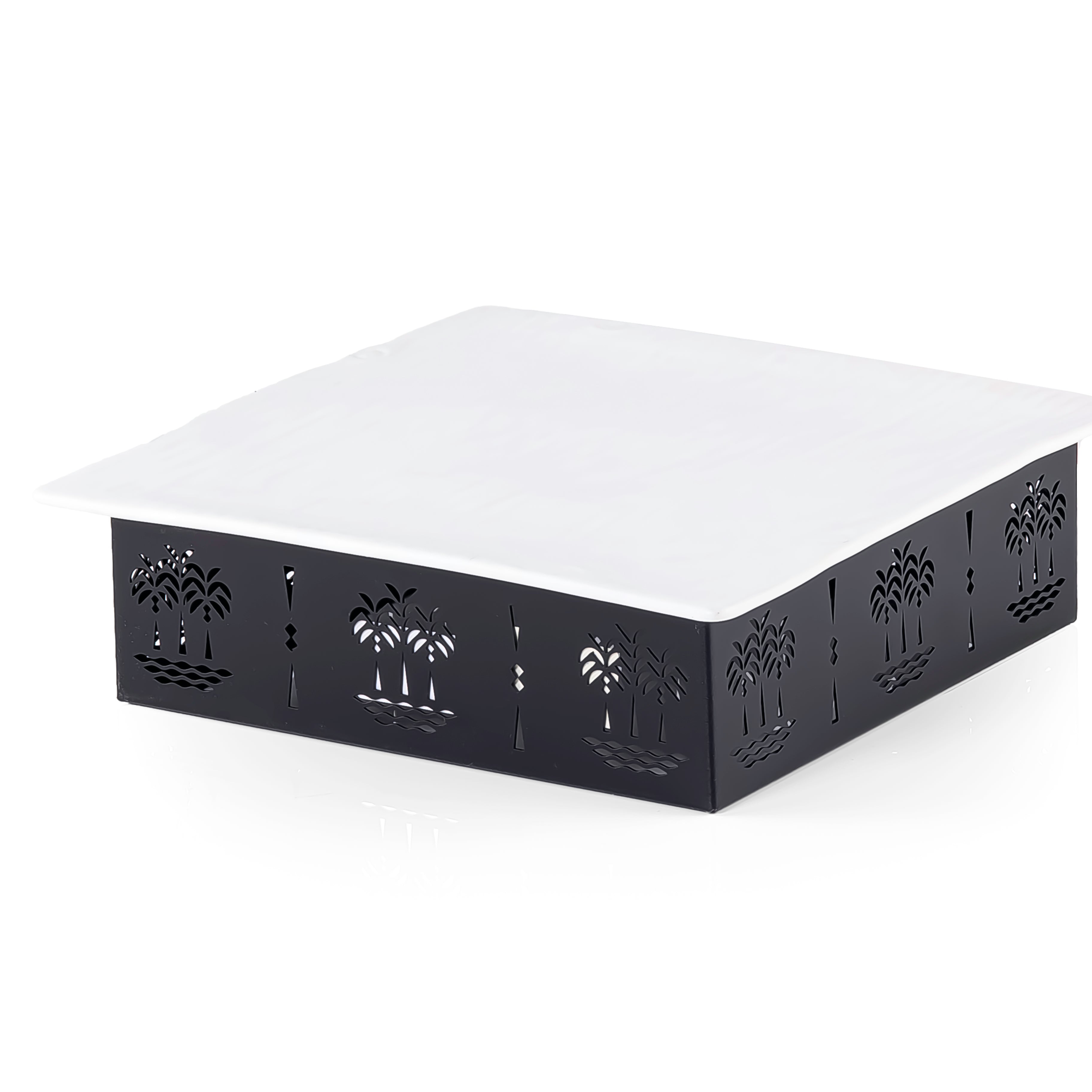 طبق سيراميك مستطيل حجم صغير - أسود