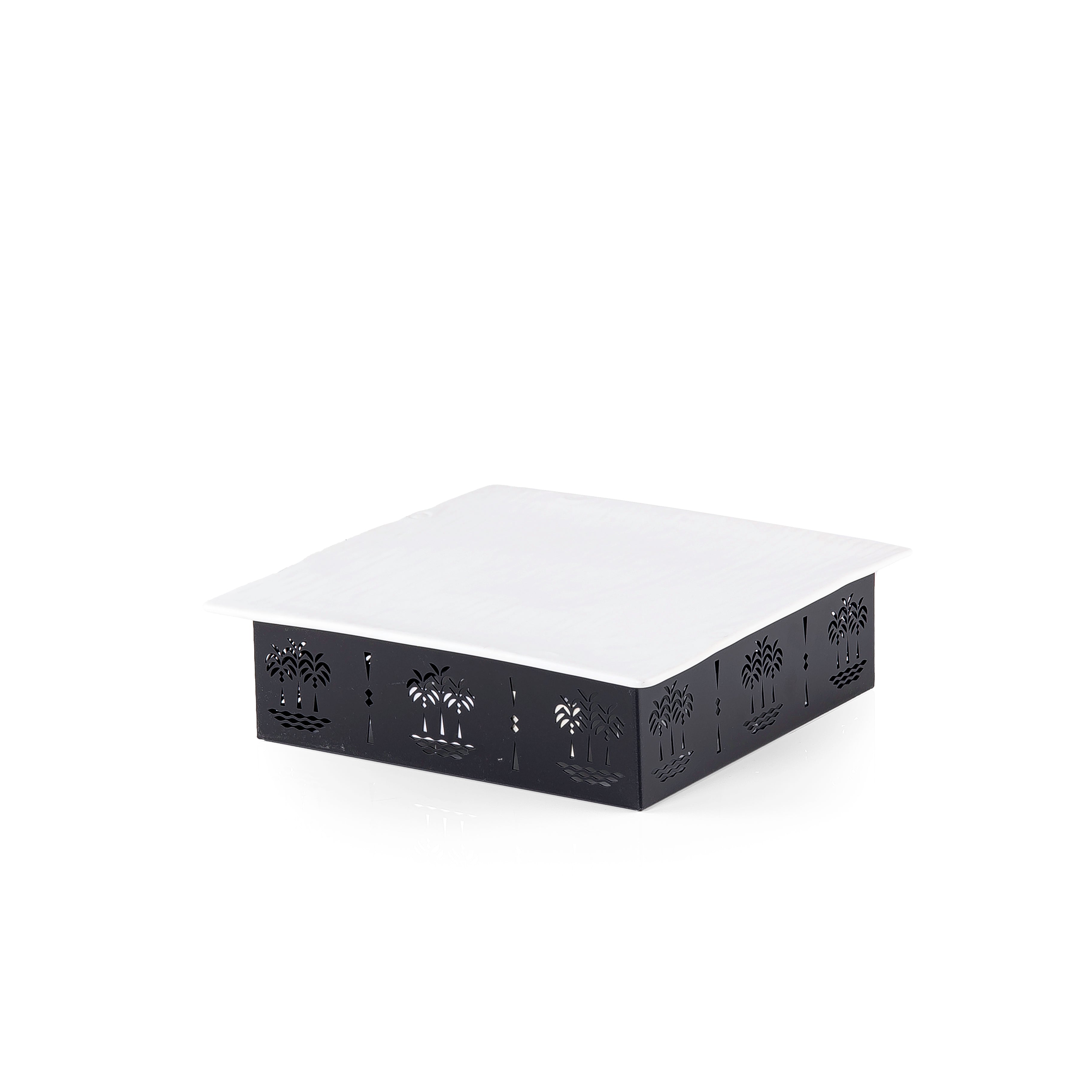 طبق سيراميك مستطيل حجم صغير - أسود