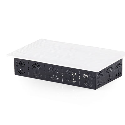 طبق سيراميك مستطيل حجم صغير - أسود