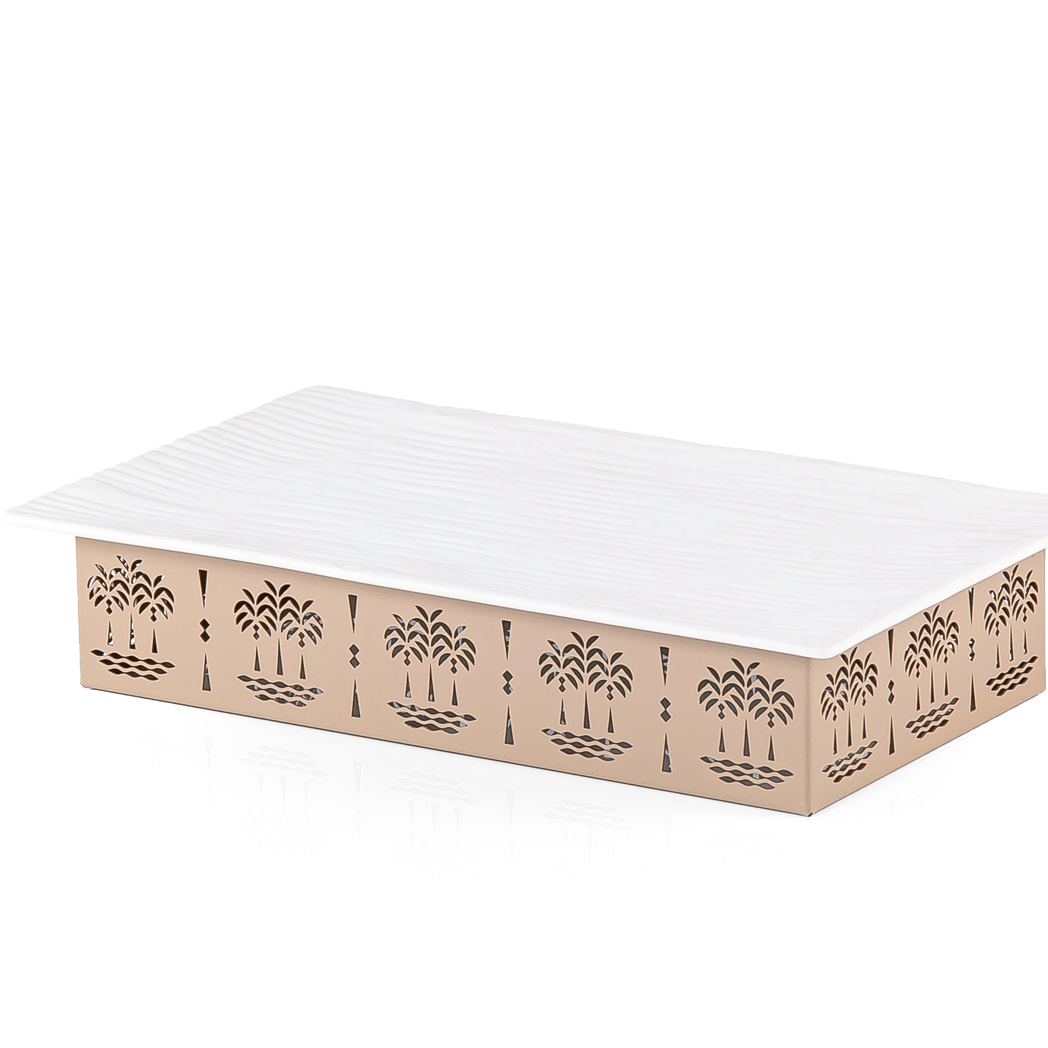 طبق سيراميك مستطيل حجم صغير - بيج