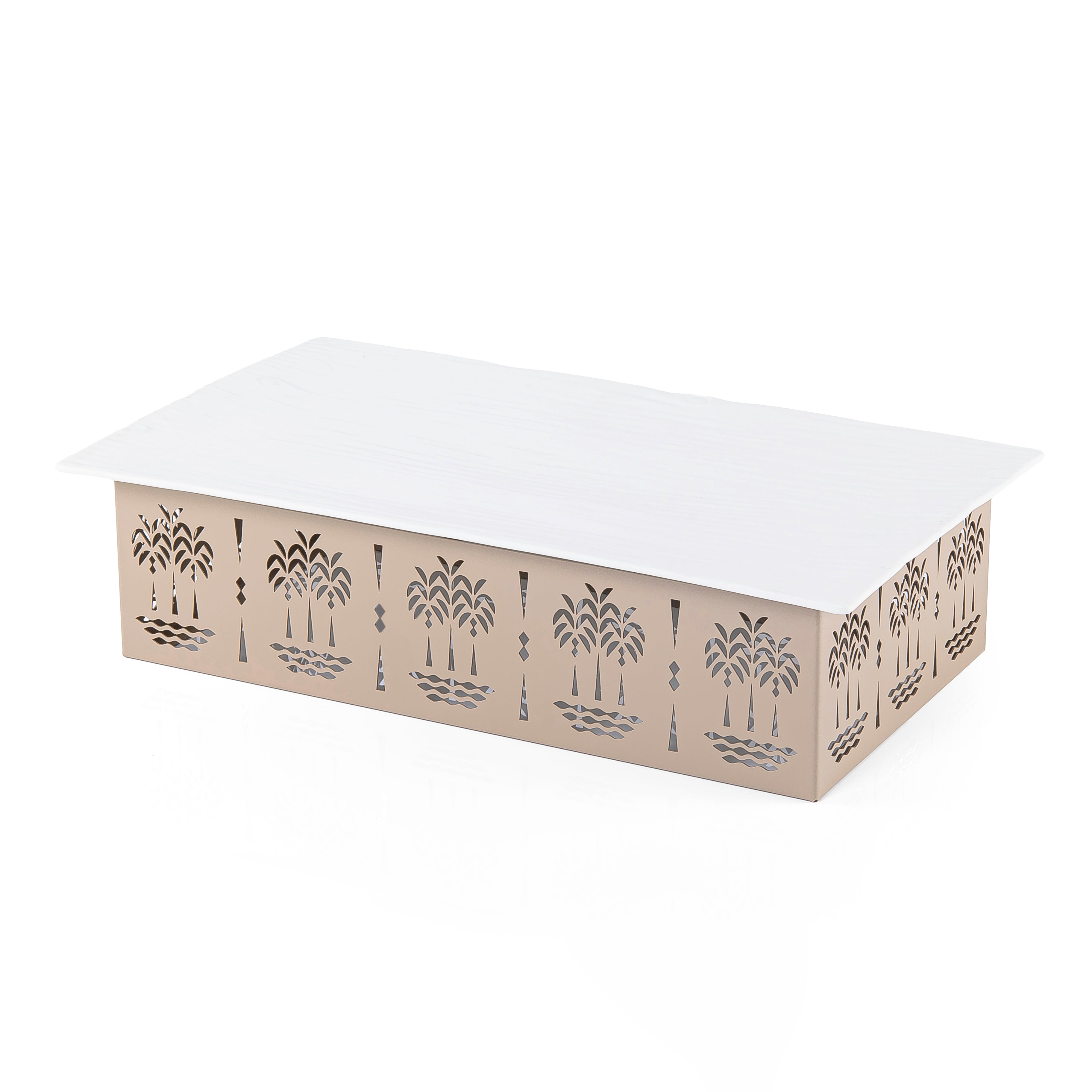 طبق سيراميك مستطيل حجم كبير - بيج