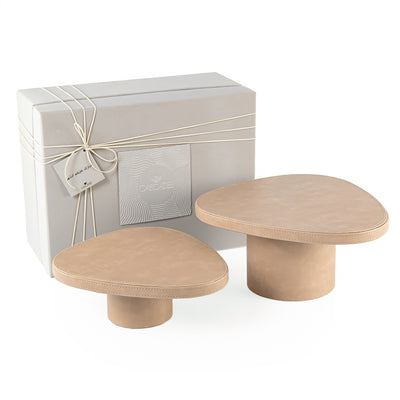 Set of 2 leather stand