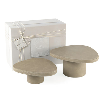 Set of 2 leather stand