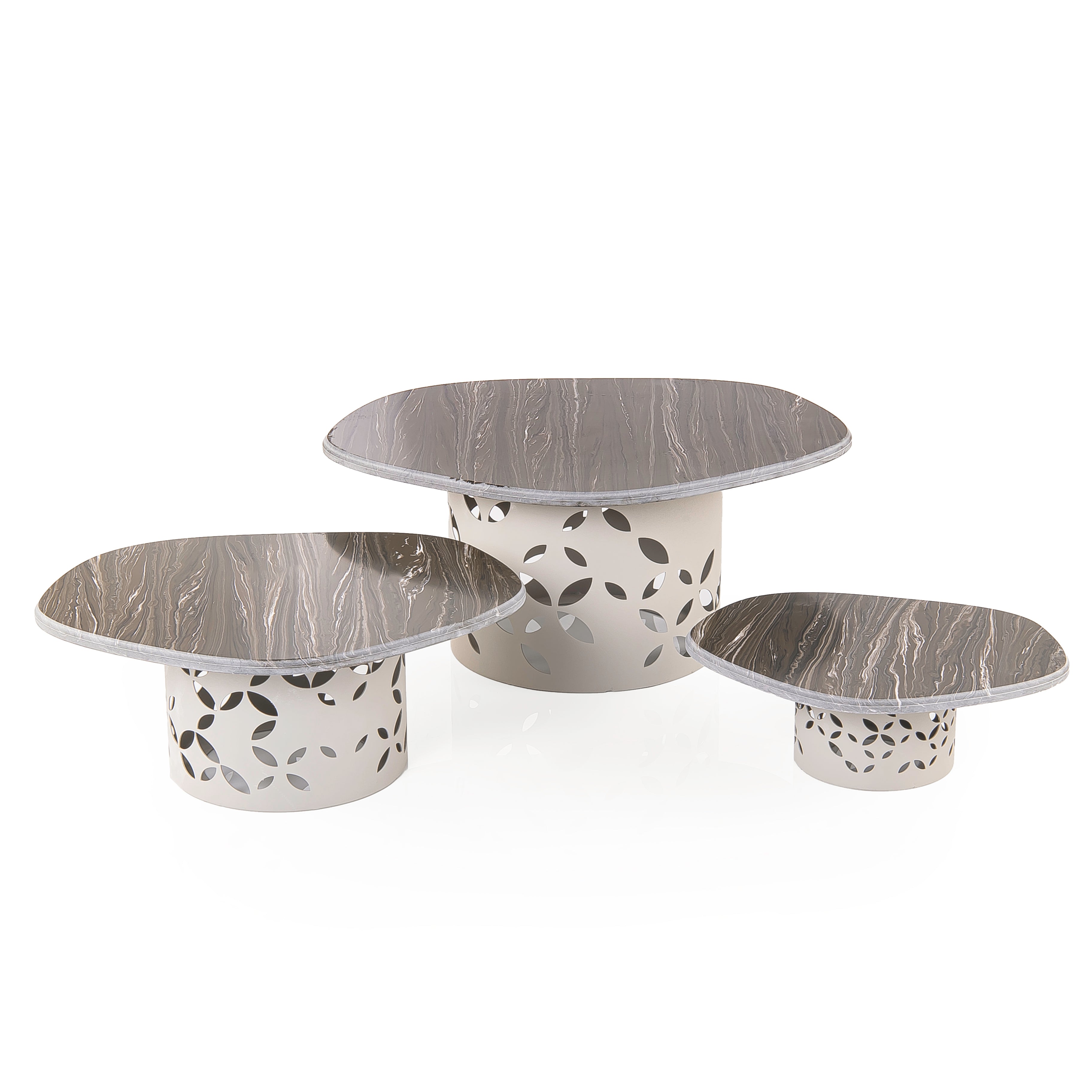 Marble Stand Set with Decorated Metal Base