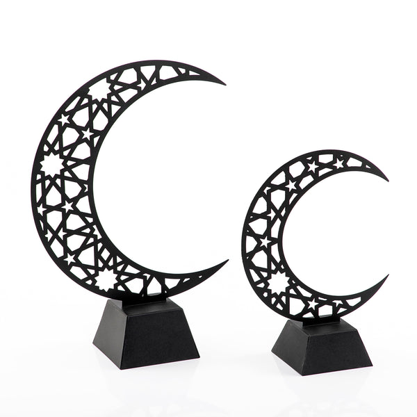 Set of 2 crescent moon metal stand