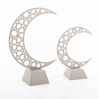 Set of 2 crescent moon metal stand