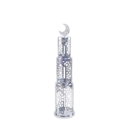 Metal Silver Islamic Minaret Decorative Stand - Medium