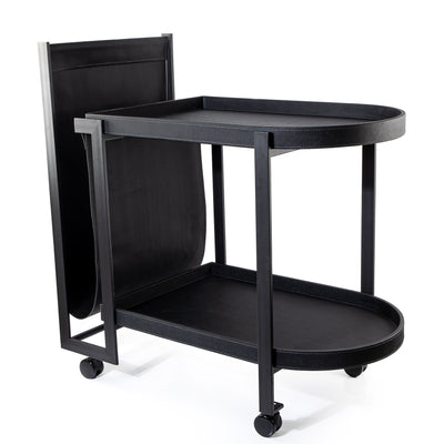 Semi-Oval Leather Trolly