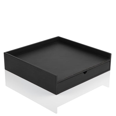 Coffee corner Leather with drawer- Black