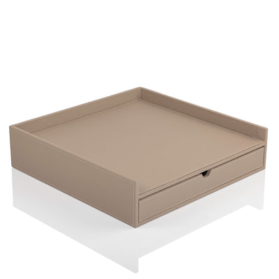 Coffee corner Leather with drawer - Light Brown