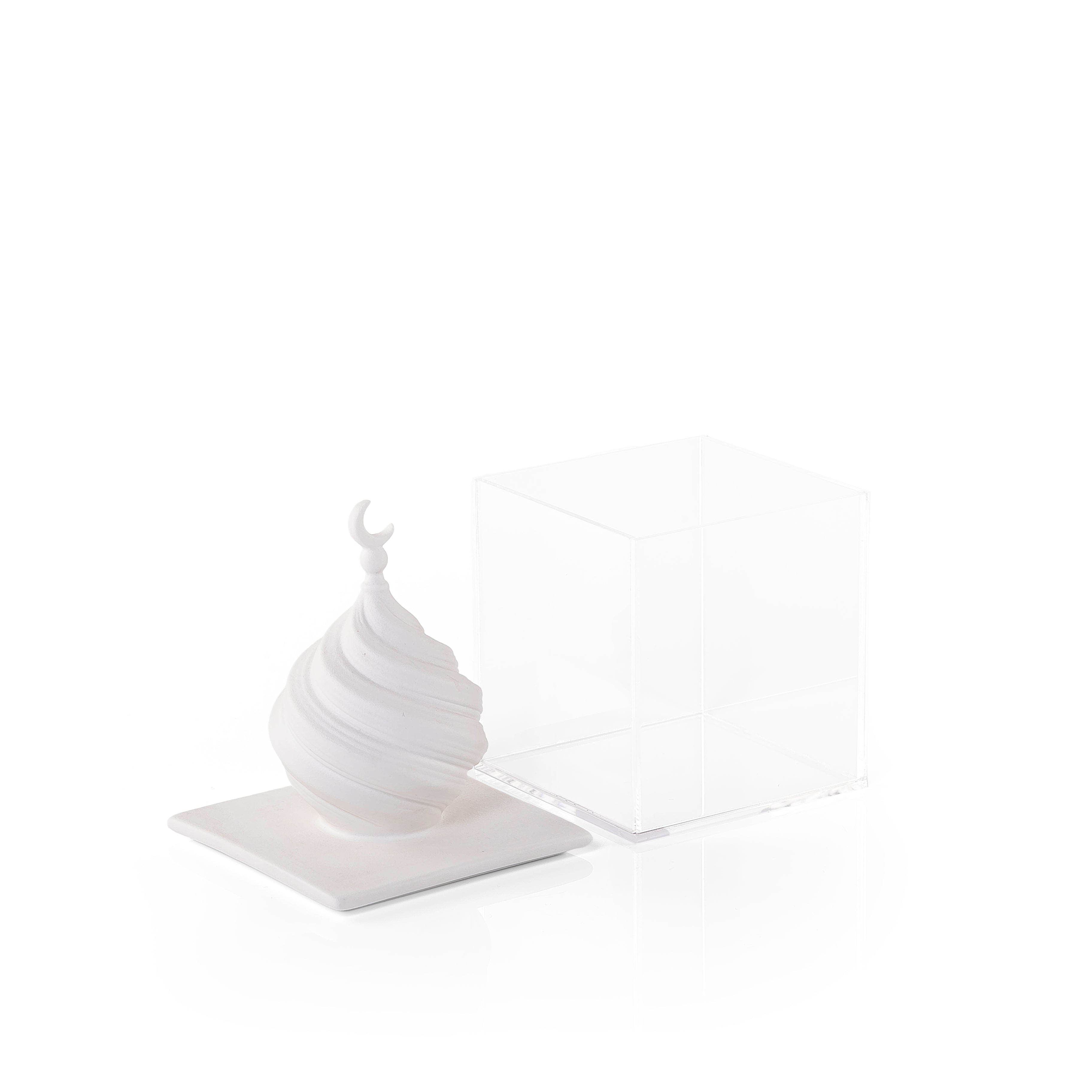 Acrylic Box with Spinning Ceramic Lid and Crescent - Small