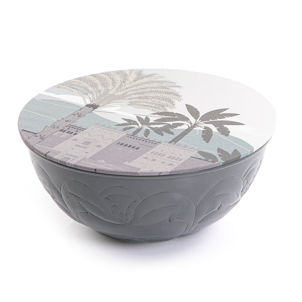 Metal bowl with cover