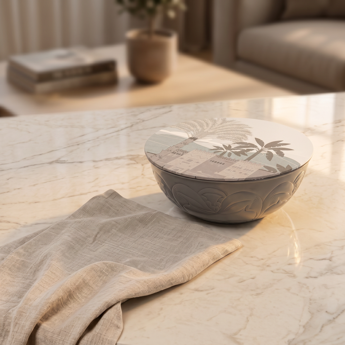 Metal bowl with cover