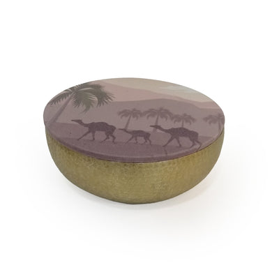 Metal bowl with printed cover