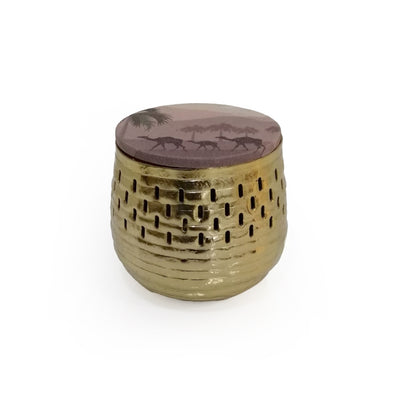 Metal bowl with printed cover