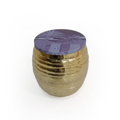 Metal bowl with printed cover
