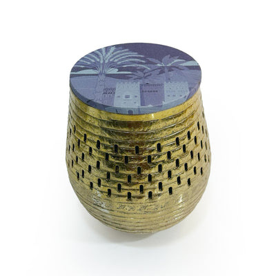 Metal bowl with printed cover