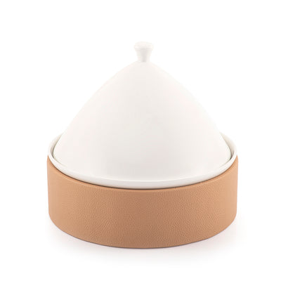 طبق سيراميك بقاعده جلد
