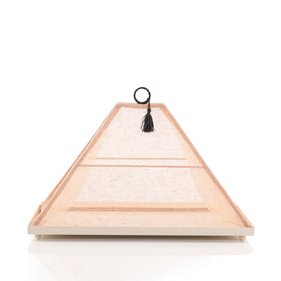 صينيه معدن بغطاء رتان