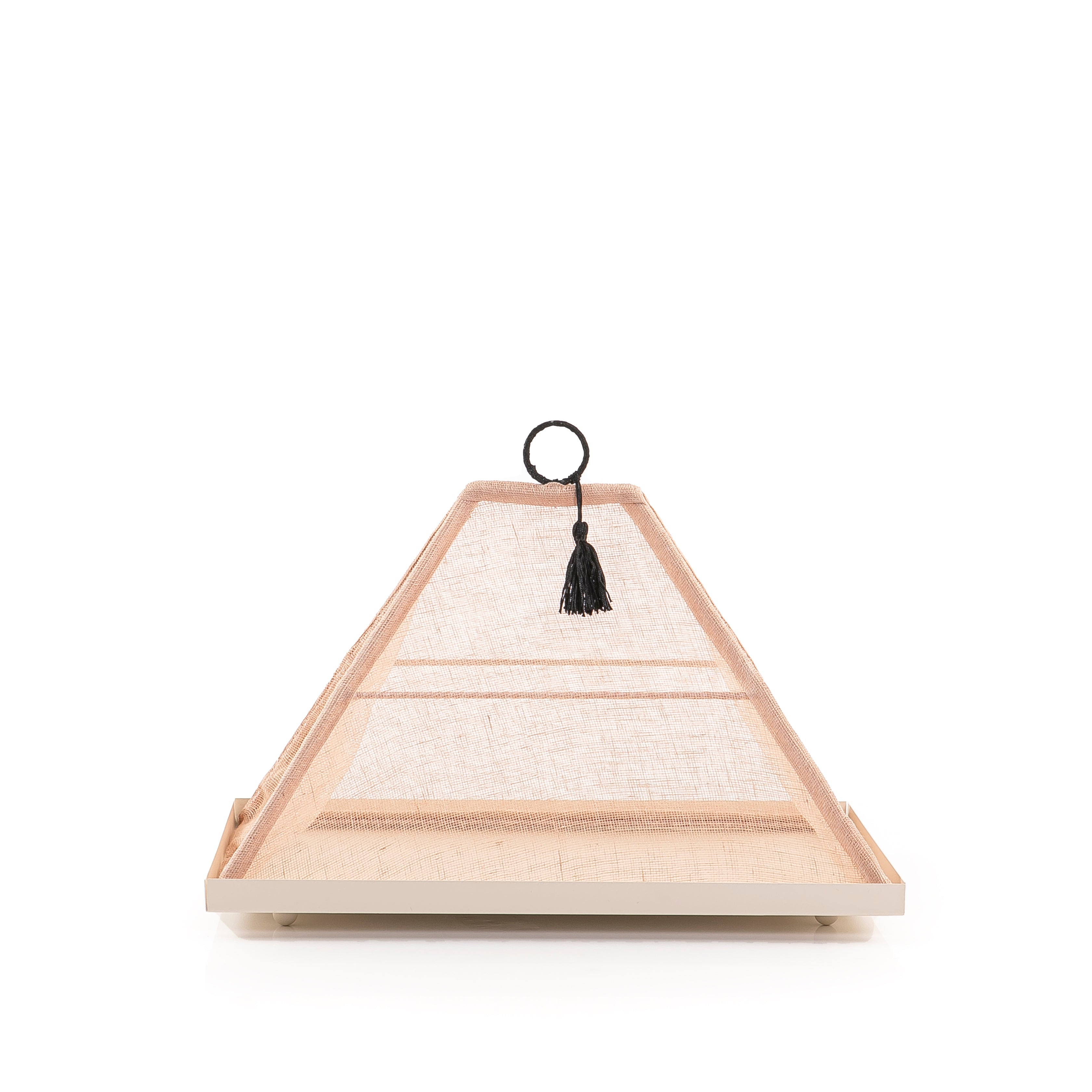 صينيه معدن بغطاء رتان