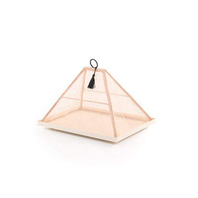 صينيه معدن بغطاء رتان