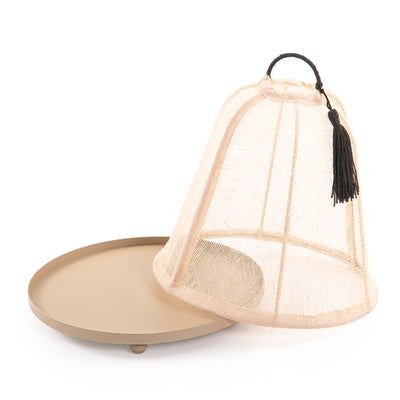 Linen cover with metal base