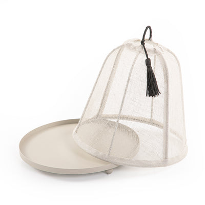 Linen cover with metal base