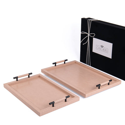 طقم 2 صواني جلد مع بوكس هدية