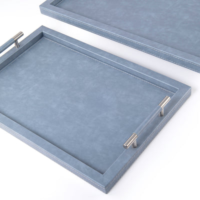 Set of 2 leather tray with gift box