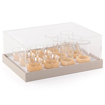 طقم من 12 قطعة من استكانات الشاي وأكواب القهوة العربية - برتقالي