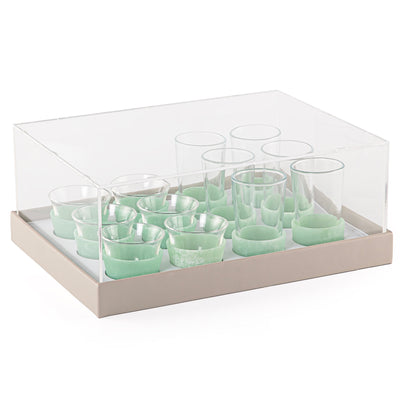 طقم من 12 قطعة من استكانات الشاي وأكواب القهوة العربية - أخضر