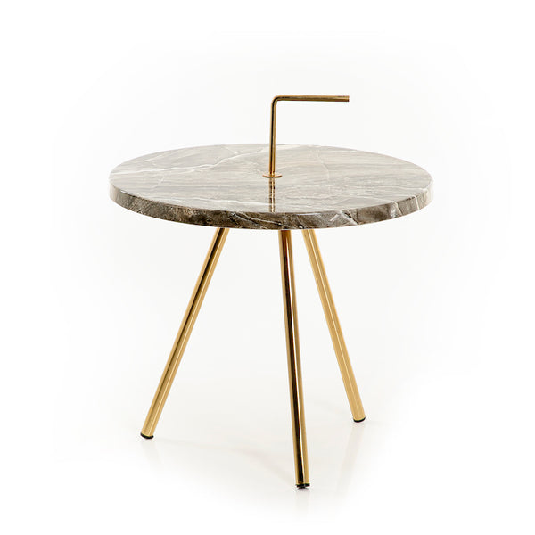 Grey Round Metal Stand With Legs