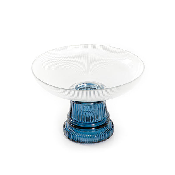 Glass Bowl With Blue Base - Small