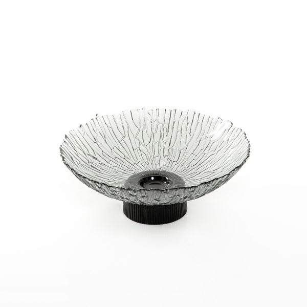 Glass Circle Bowl With Black Base