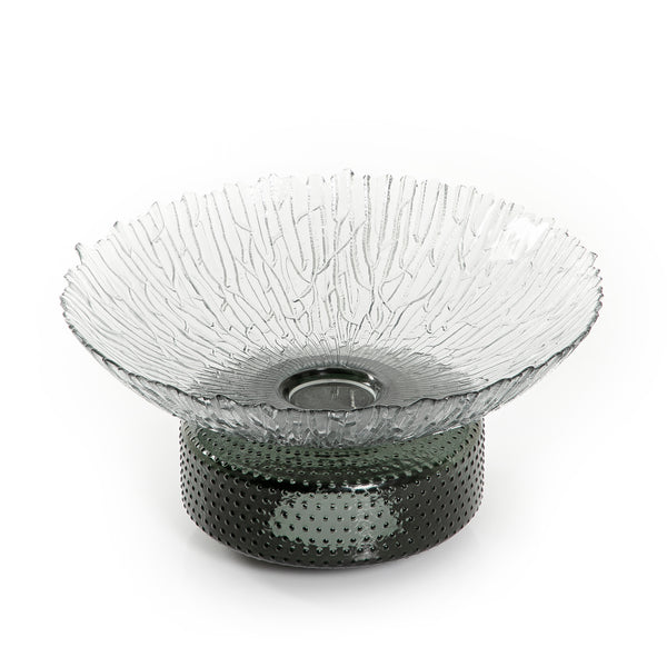 Glass Circle Bowl With Black Base